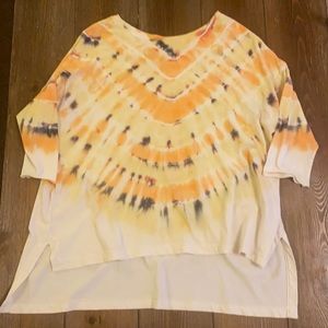 Miguel Allegra Hand Tie Dyed High Low T Shirt